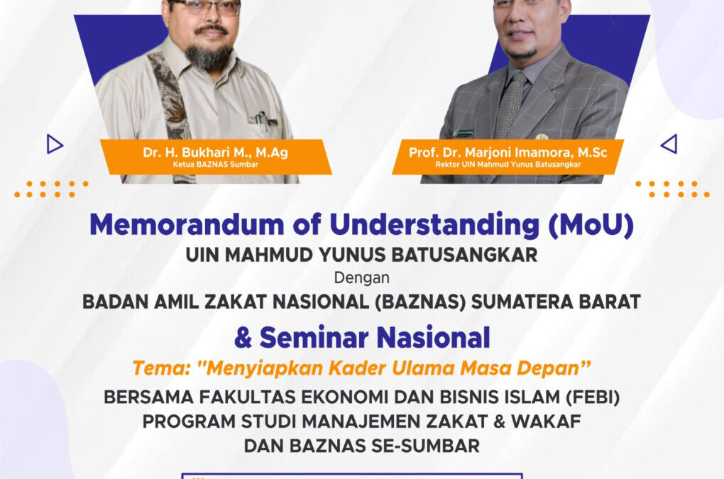 UIN MAHMUD YUNUS BATUSANGKAR menggelar MoU dengan BAZNAS SUMATERA BARAT