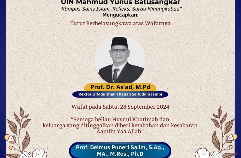 Rektor UIN SULTHAN THAHA SYAIFUDDIN JAMBI Tutup Usia