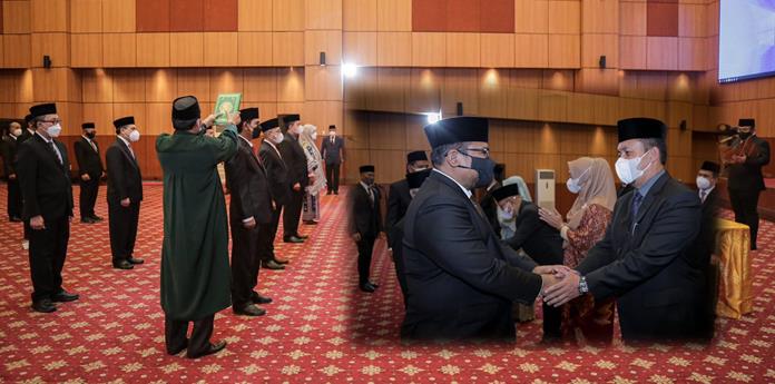 Lantik Rektor UIN Mahmud Yunus Batusangkar dan Enam Rektor PTKIN lainnya, ini Pesan Menag