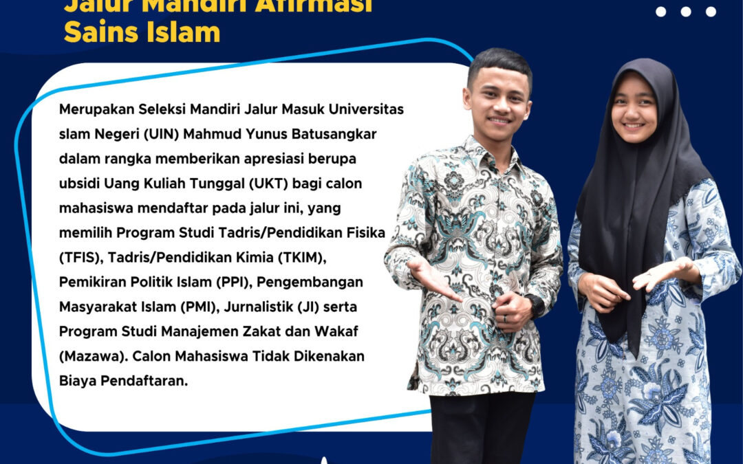 Jalur MANDIRI AFIRMASI Sains Islam