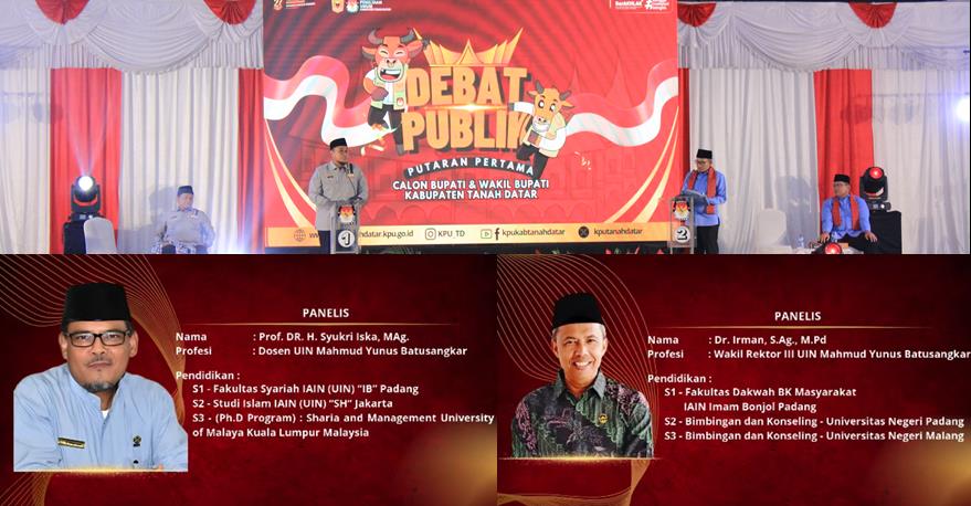 Prof. Syukri Iska dan Wakil Rektor III UIN Mahmud Yunus Batusangkar Ditetapkan sebagai Tim Panelis Debat Pilkada Tanah Datar