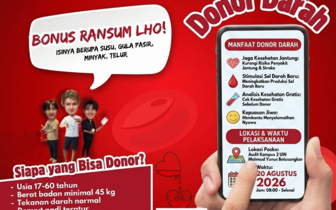 UKK KSR PMI UIN Mahmud Yunus Batusangkar Gelar Donor Darah, Semarakkan Milad ke-29 Kampus dengan Aksi Kemanusiaan